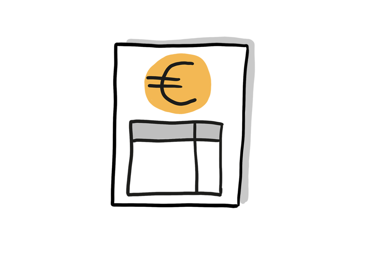 symbol Rechnung mit Euro-Zeichen